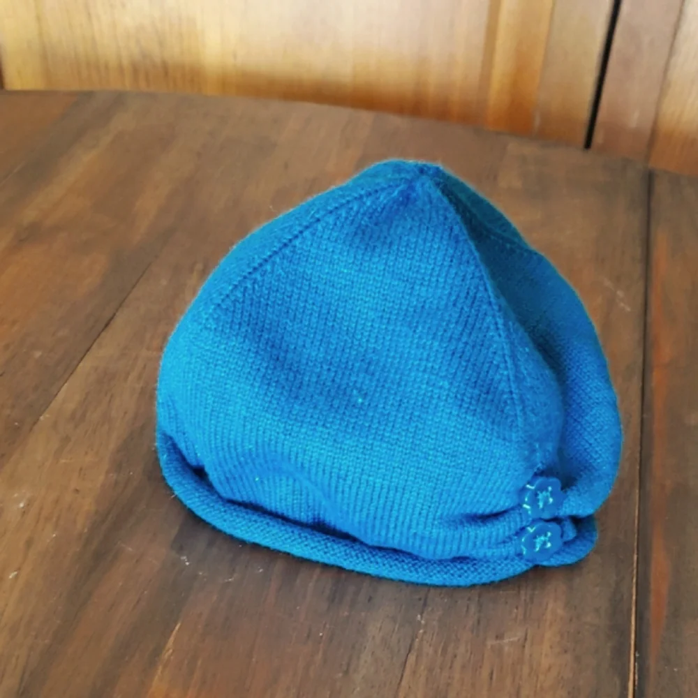 Gymboree Embellished Teal Blue Knit Beanie Hat